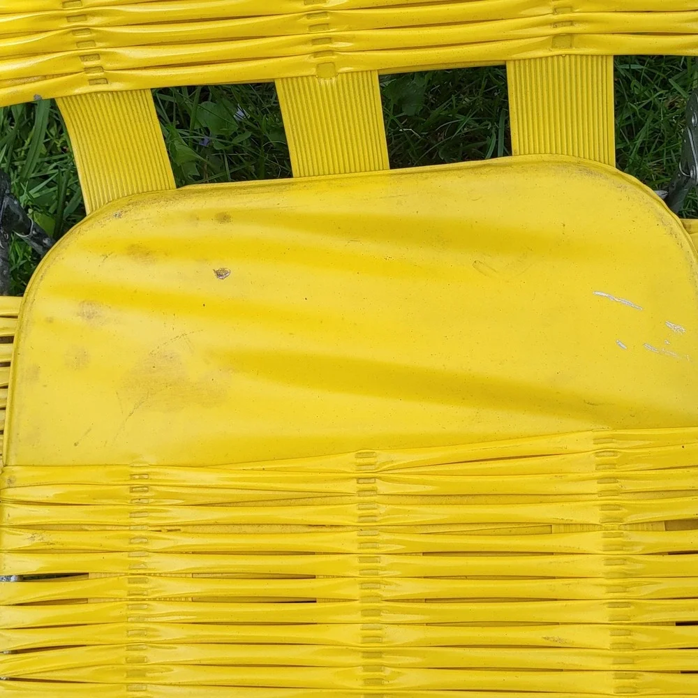 Kids Vintage Jelly Tube Lawn Chair Chaise Lounge Yellow Bear 50